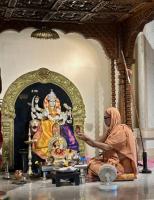Jalabhisheka and Arati by HH Swamiji on Vardhanti Divasa of Shri Devi Durga Parameshwari Sannidhih at Karla (4 March 2025)